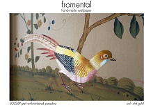 Fromental - EC026P part embroidered paradiso - col old gold Стильные обои в интерьере